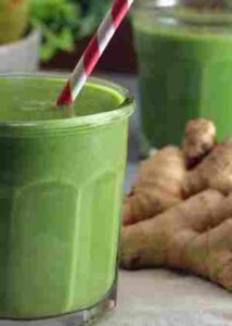 green ginger and seeds smoothie